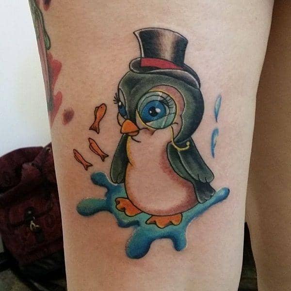 Penguin with Sunglasses Tattoo