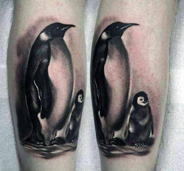Realistic Penguin Tattoo