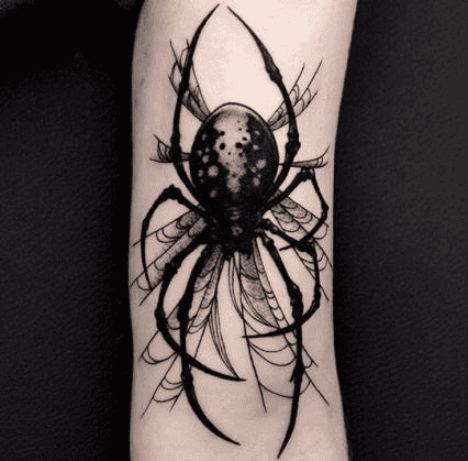 3D Black Widow Tattoo