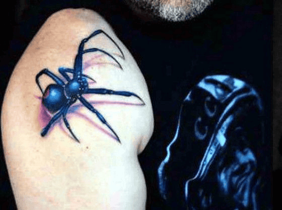 Black Widow Colored Spider Tattoo
