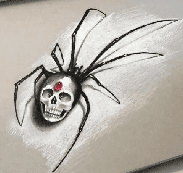 Skull Black Widow Spider Tattoo