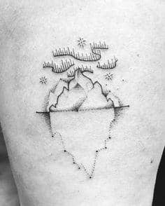 Aurora Borealis Black and White Tattoo