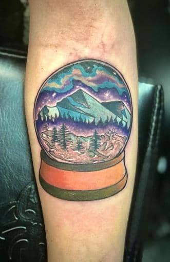 Aurora Borealis Snow Globe Tattoo