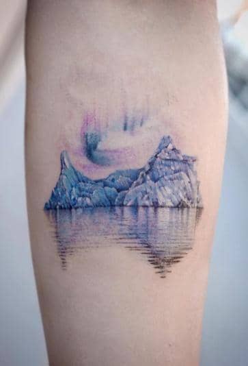 Aurora Borealis and Iceberg Tattoo