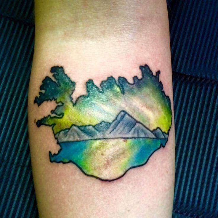 Iceland Aurora Borealis Tattoo