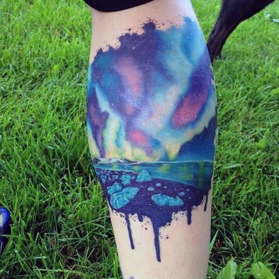 Surreal Northern Lights Tattoo