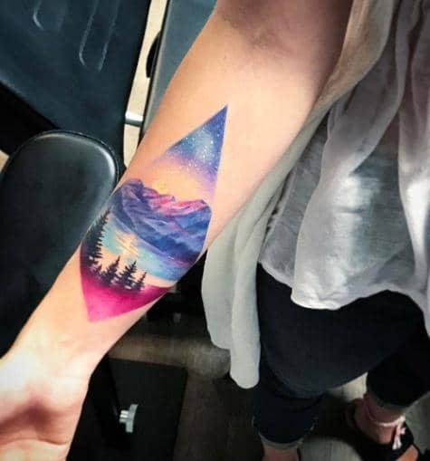 Teardrop Aurora Borealis Tattoo