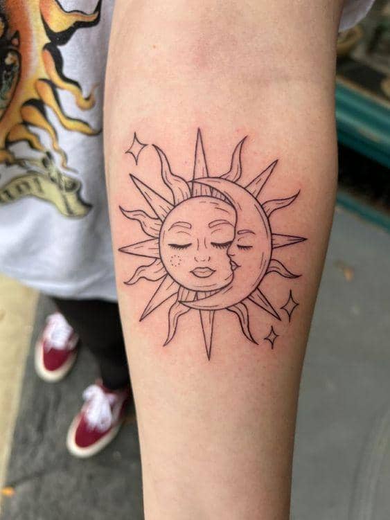 Sun And Moon Tattoo