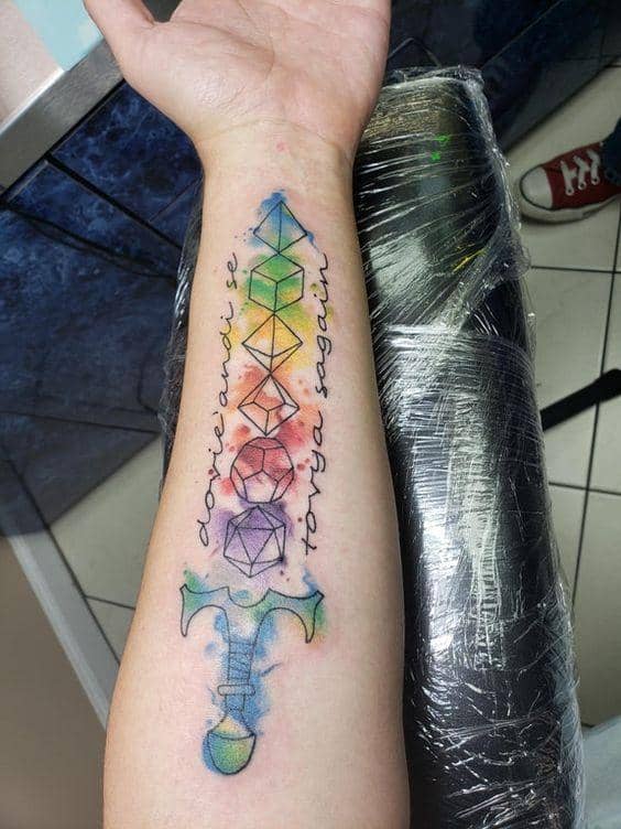 Dice Sword Tattoo