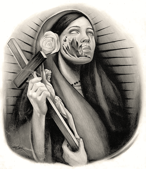 La Llorona Crucifix Tattoo