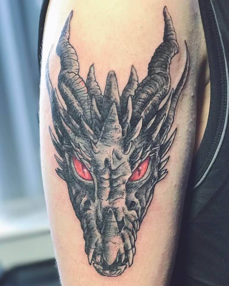 Skyrim 3D Dragonhead Tattoo