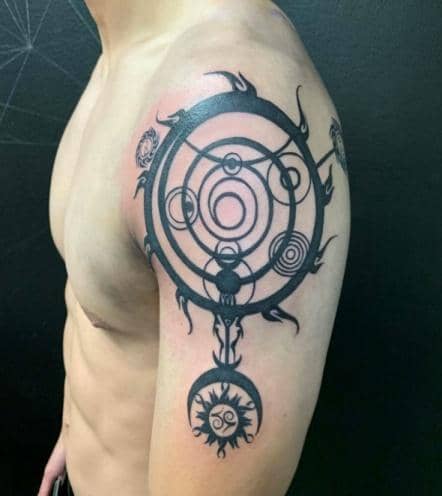 Skyrim Runes and Dreamcatcher Tattoo
