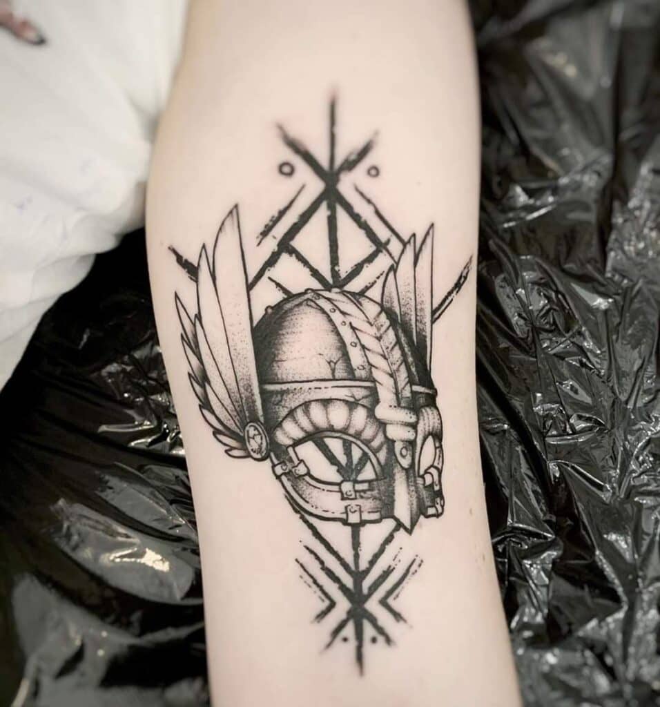 Warrior Helmet Tattoo